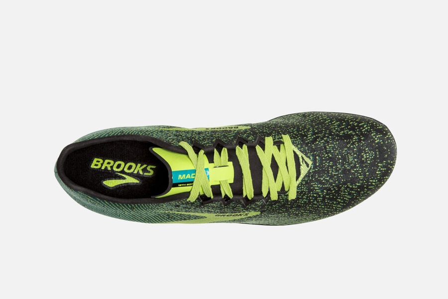 Brooks Mach 19 Spikes Loopschoenen Heren - Zwart/Groen - 459230TFQ